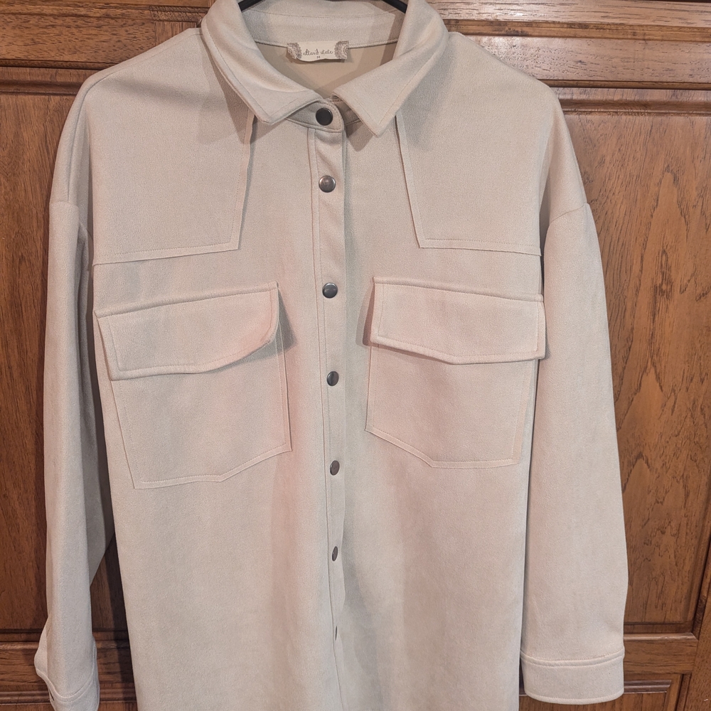 Altar'd State beige suede Button-Up jacket